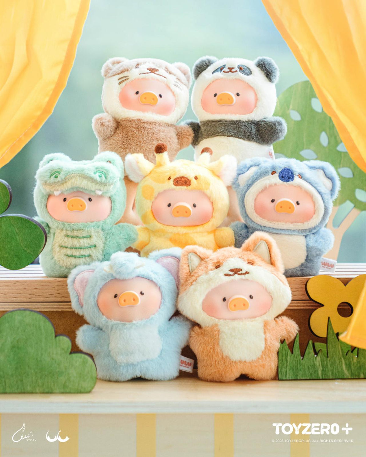 ToyZeroPlus LuLu the Piggy Animal Party Puppet Plush Keychain Blind Box Series